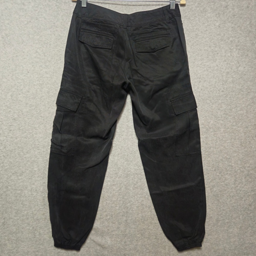 Banana Republic Black Lyocell Cargo Jogger Pants Womens 4 Utility Tapered - Picture 2 of 8